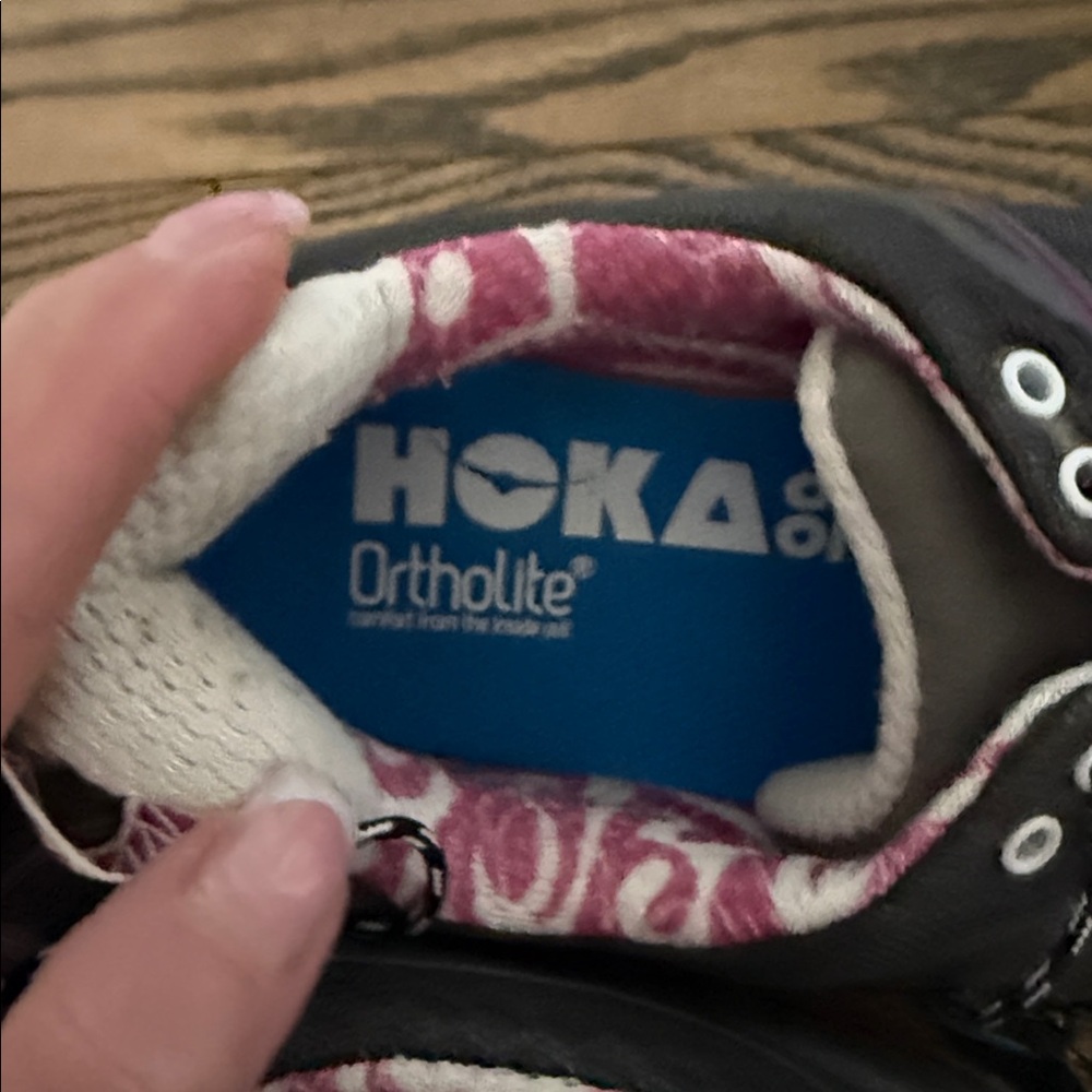 Hoka One One Hubble Women's Dark Gray and Pink Athletic-9 - Picture 7 of 11